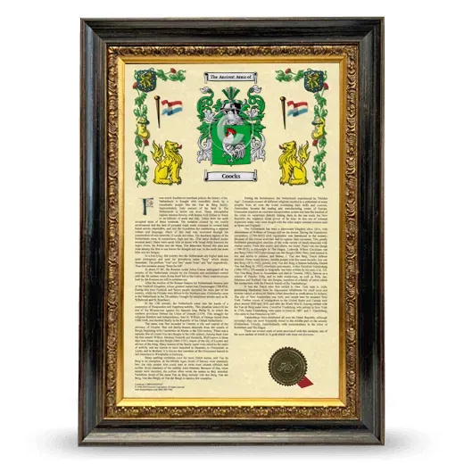 Coocks Armorial History Framed - Heirloom