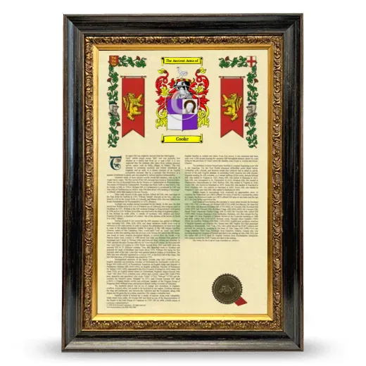 Cooke Armorial History Framed - Heirloom