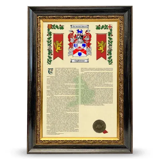 Coplestone Armorial History Framed - Heirloom