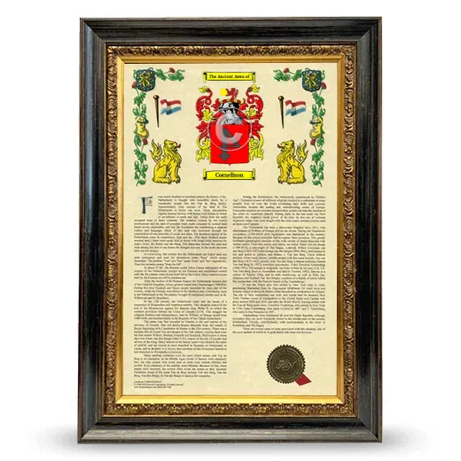 Cornelison Armorial History Framed - Heirloom