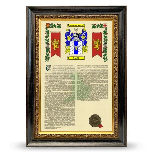 Corville Armorial History Framed - Heirloom