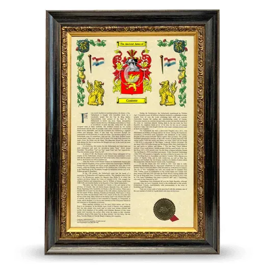 Costere Armorial History Framed - Heirloom