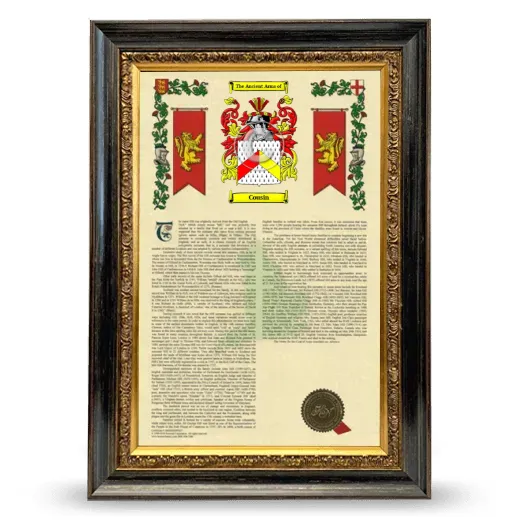 Cousin Armorial History Framed - Heirloom