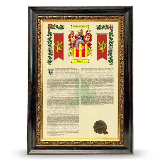 Cowch Armorial History Framed - Heirloom