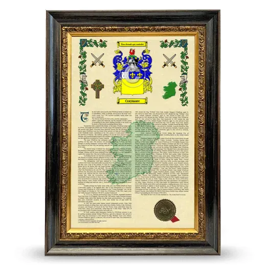 Craymore Armorial History Framed - Heirloom