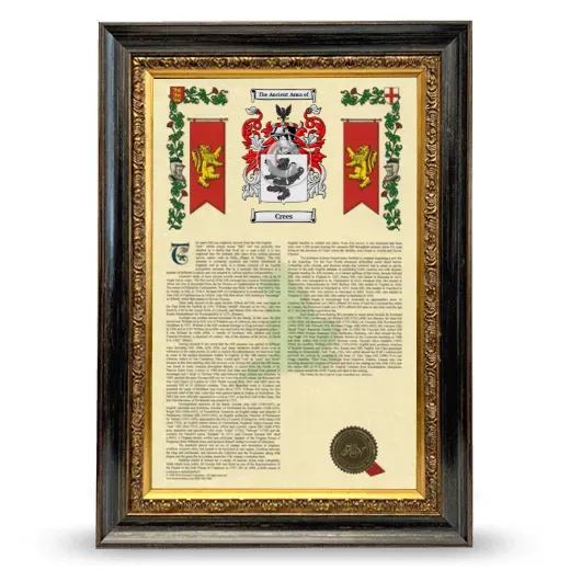 Crees Armorial History Framed - Heirloom