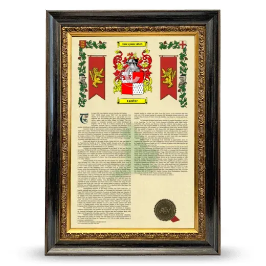 Crofter Armorial History Framed - Heirloom