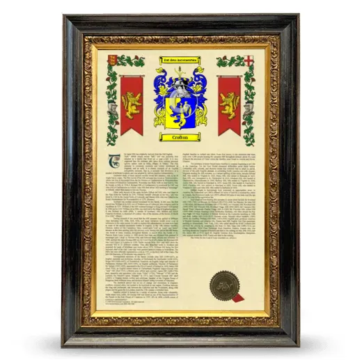 Crofton Armorial History Framed - Heirloom