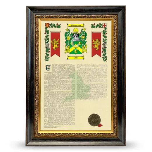 Crul Armorial History Framed - Heirloom