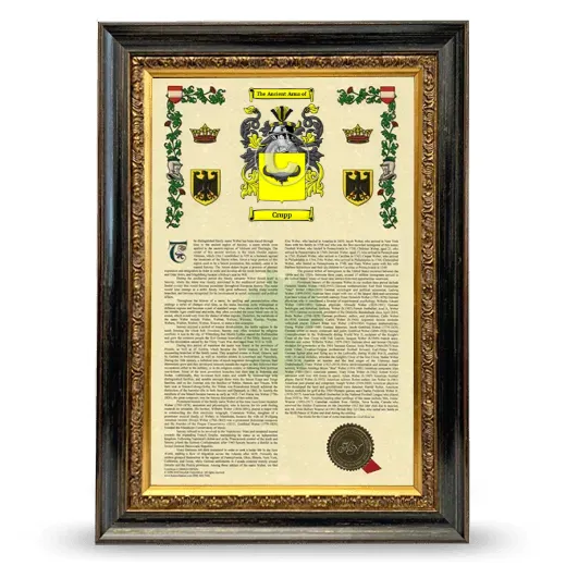 Crupp Armorial History Framed - Heirloom