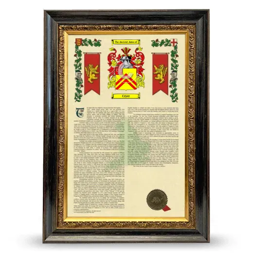 Cryer Armorial History Framed - Heirloom