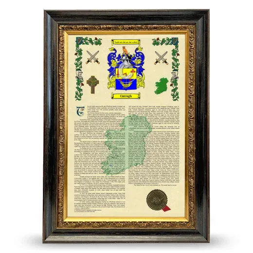 Curragh Armorial History Framed - Heirloom