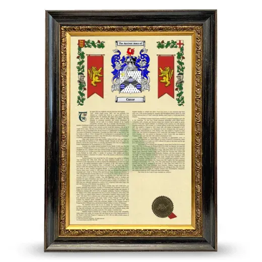 Cusse Armorial History Framed - Heirloom