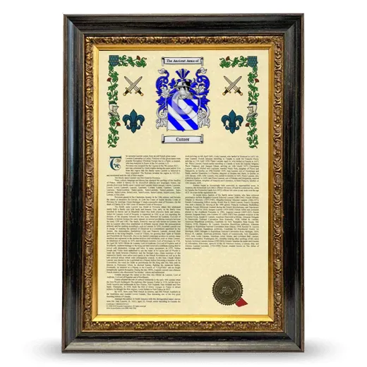 Cutrer Armorial History Framed - Heirloom
