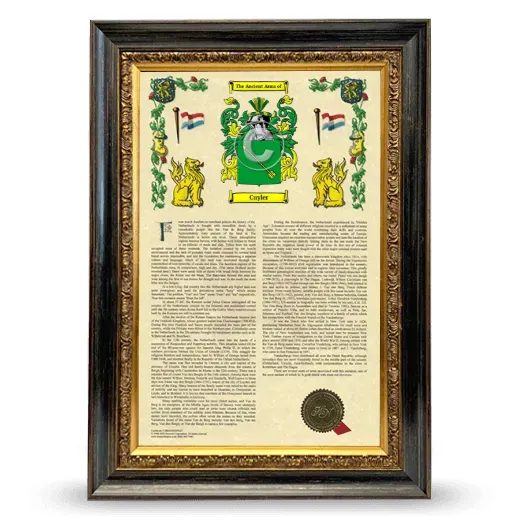Cuyler Armorial History Framed - Heirloom