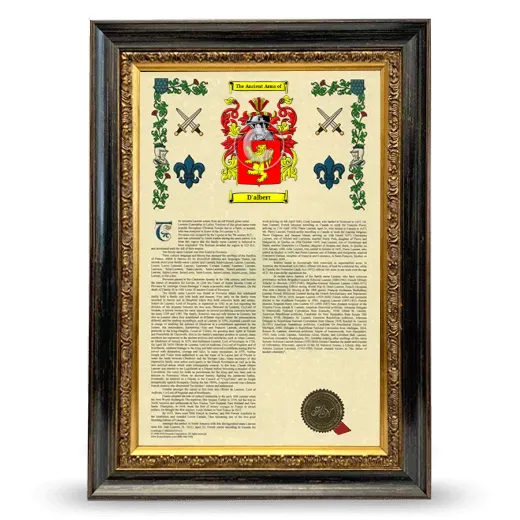 D'albert Armorial History Framed - Heirloom