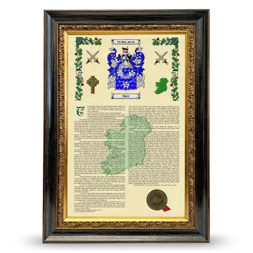 Dace Armorial History Framed - Heirloom