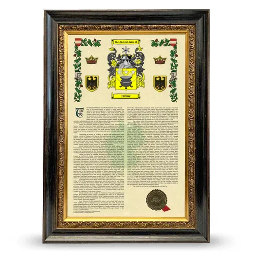 Dahne Armorial History Framed - Heirloom