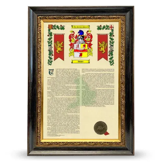 Dance Armorial History Framed - Heirloom