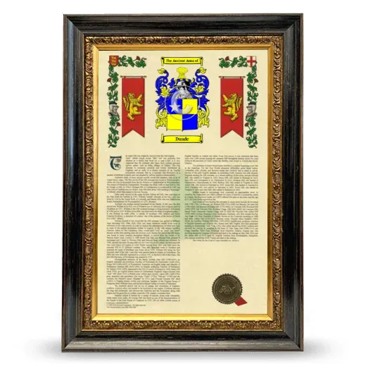 Dande Armorial History Framed - Heirloom