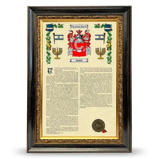 Daniels Armorial History Framed - Heirloom