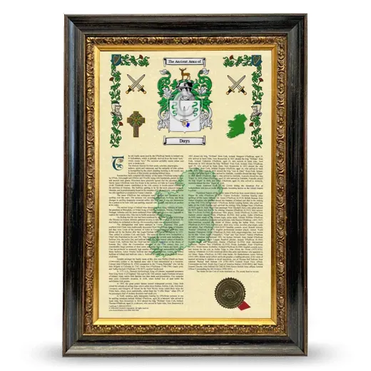 Days Armorial History Framed - Heirloom