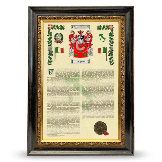 De gavio Armorial History Framed - Heirloom