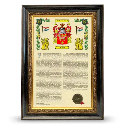 De jong Armorial History Framed - Heirloom
