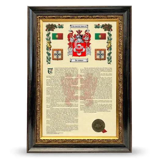 De souza Armorial History Framed - Heirloom