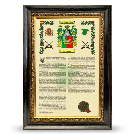 De zepeda Armorial History Framed - Heirloom