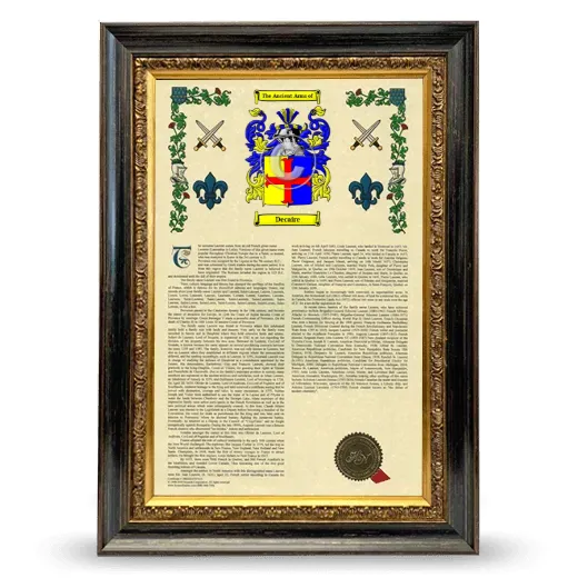 Decaire Armorial History Framed - Heirloom