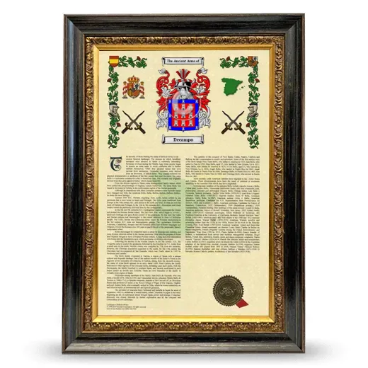 Decampo Armorial History Framed - Heirloom