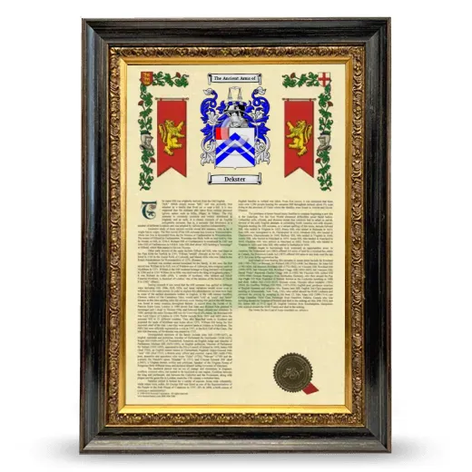 Dekster Armorial History Framed - Heirloom