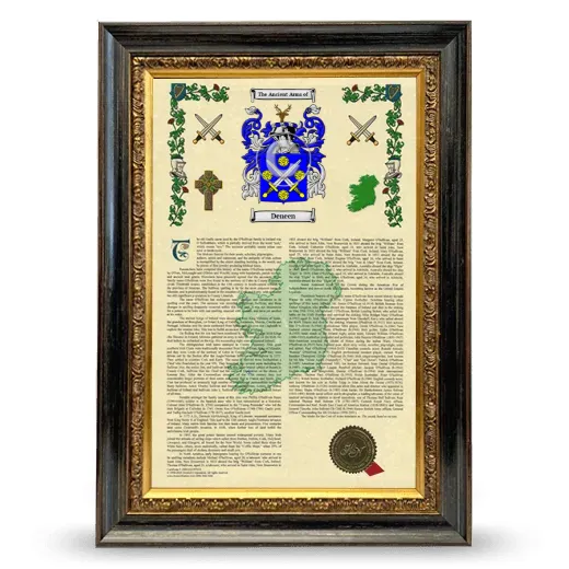 Deneen Armorial History Framed - Heirloom