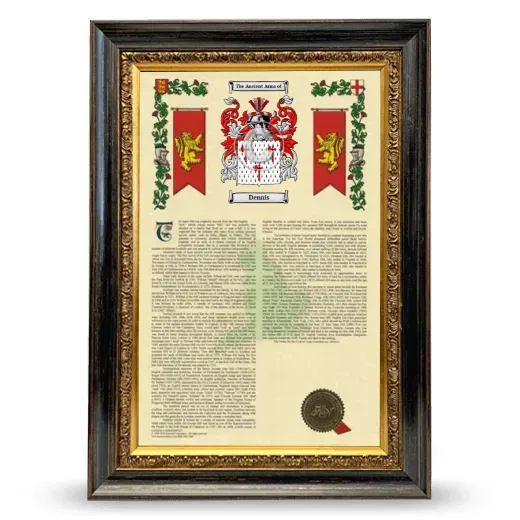 Dennis Armorial History Framed - Heirloom