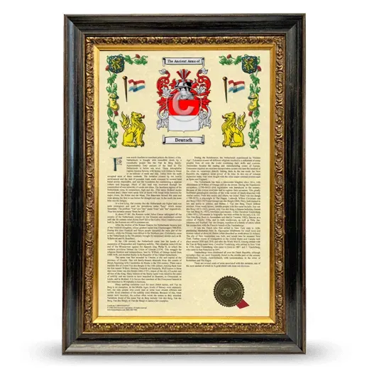 Deutsch Armorial History Framed - Heirloom