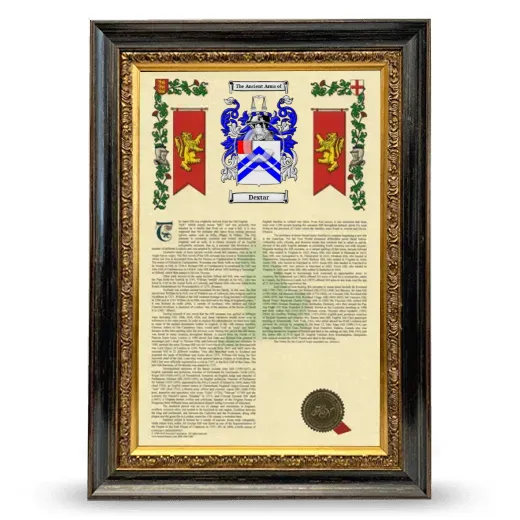 Dextar Armorial History Framed - Heirloom