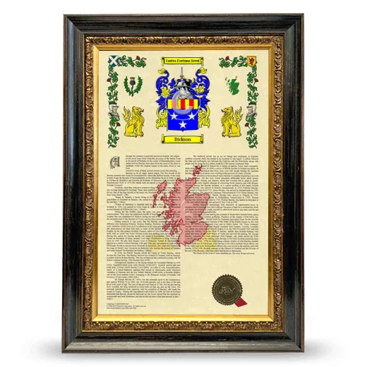 Dickson Armorial History Framed - Heirloom