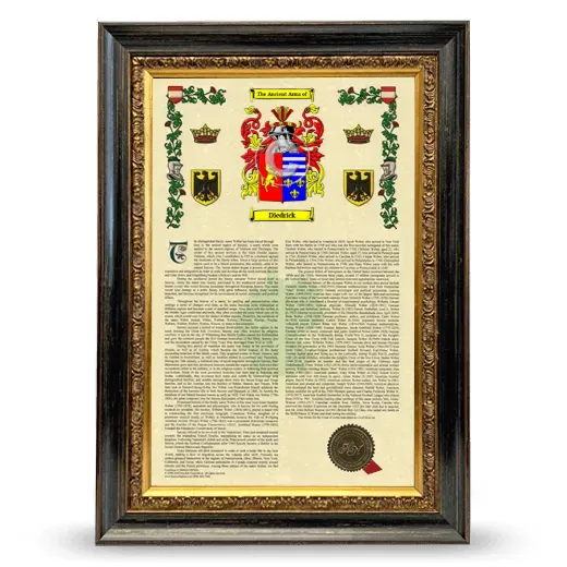 Diedrick Armorial History Framed - Heirloom