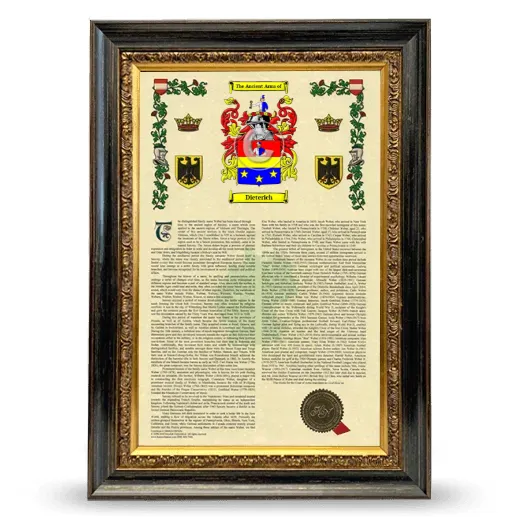 Dieterich Armorial History Framed - Heirloom
