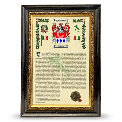 Dimarco Armorial History Framed - Heirloom