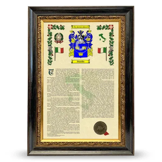 Dinadin Armorial History Framed - Heirloom