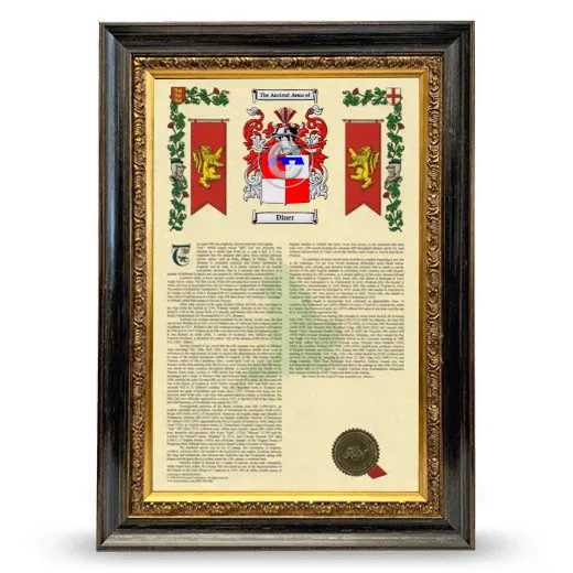 Diner Armorial History Framed - Heirloom
