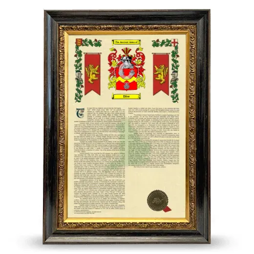 Dive Armorial History Framed - Heirloom