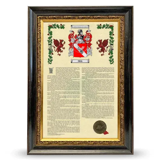 Divis Armorial History Framed - Heirloom