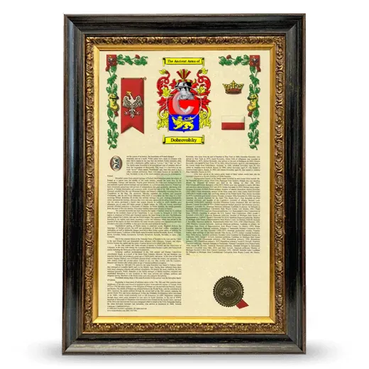 Dobrovolsky Armorial History Framed - Heirloom