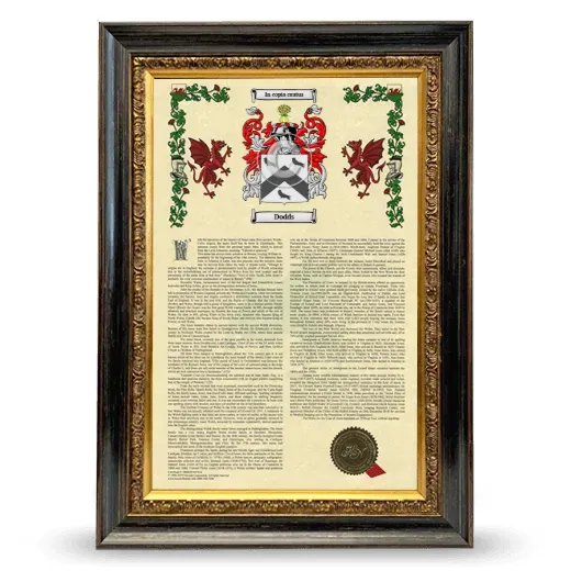Dodds Armorial History Framed - Heirloom