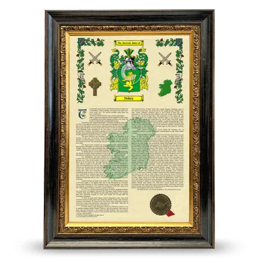 Dohey Armorial History Framed - Heirloom