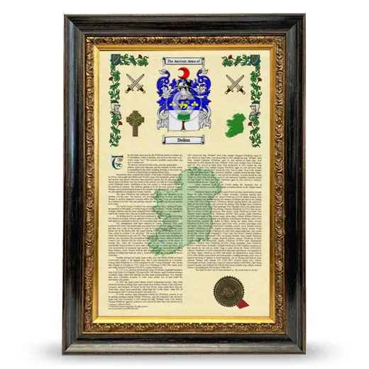 Dolan Armorial History Framed - Heirloom