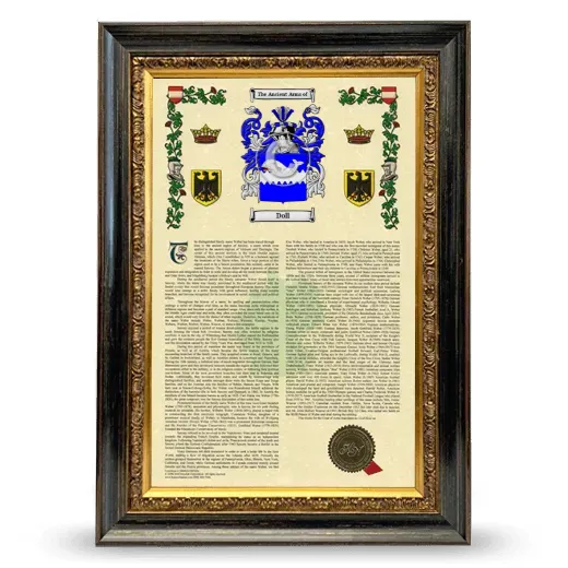 Doll Armorial History Framed - Heirloom